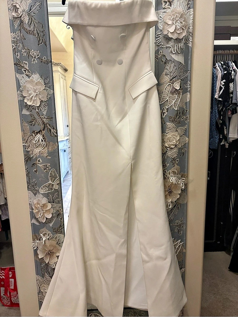 Club L London Off-Shoulder Maxi Dress in White Size 8